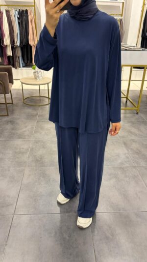 Yandan Yırtmaçlı Oysh Takım Lacivert