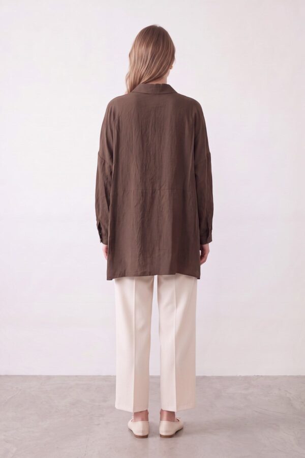 Basic Oversize Gömlek - KAHVERENGİ